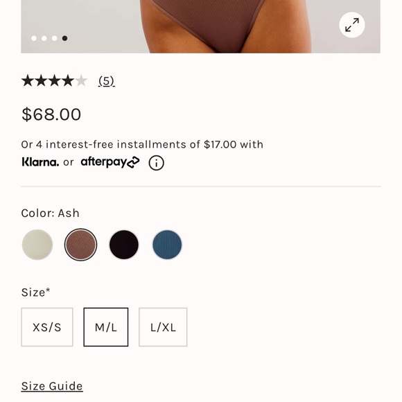 NWOT Free People Meg Seamless V-Neck Long-Sleeve
Bodysuit in Ash Size M/L (8-14) - Picture 5 of 5